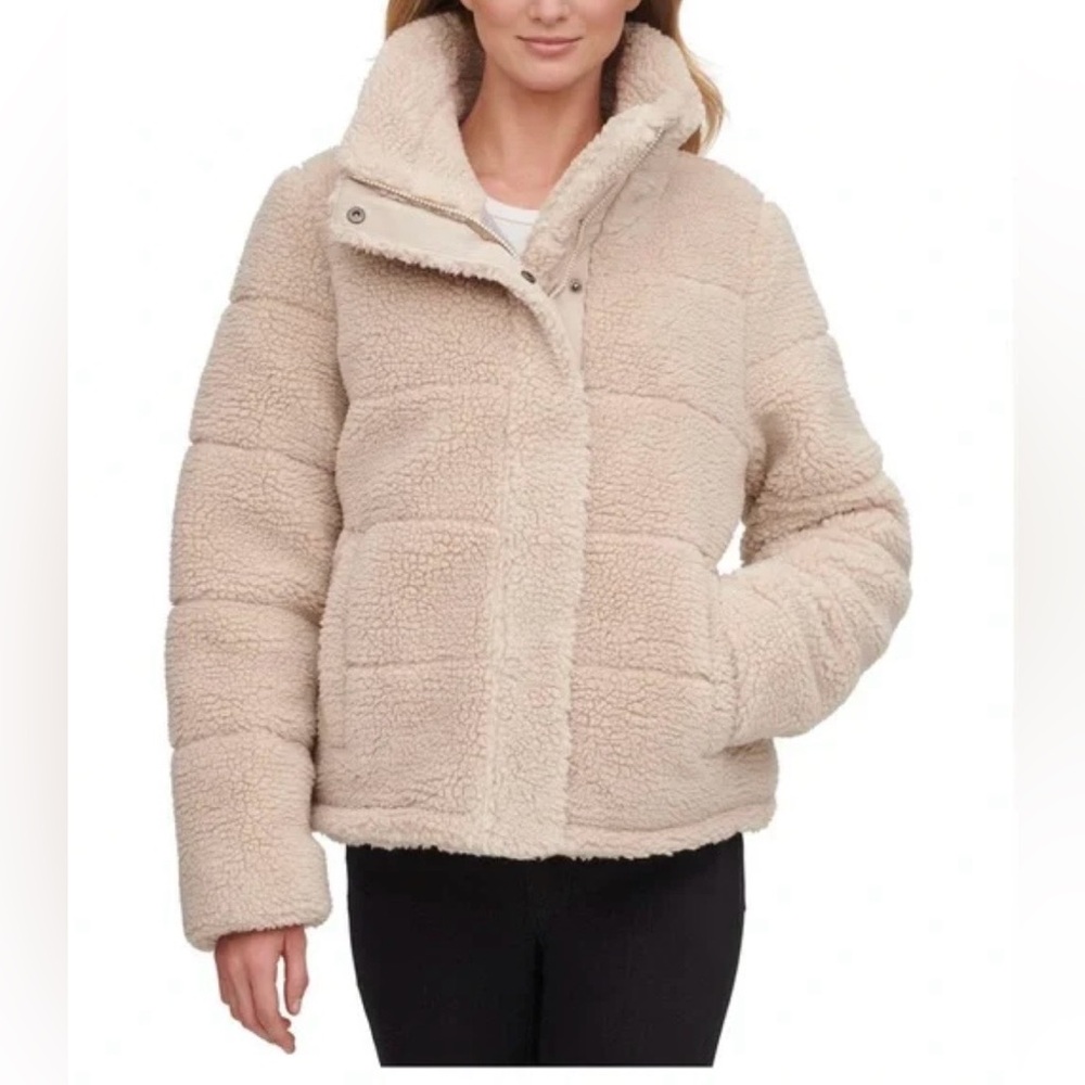 Calvin Klein Tan Sherpa Jacket - Size XSmall